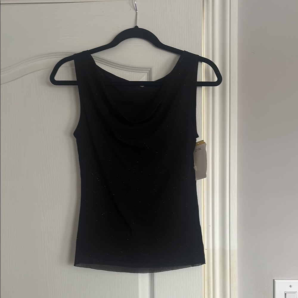 Y2K Sparkle Black Sleeveless Top